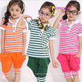 China atacado stripe algodão esporte crianças roupas conjunto para menino e menina